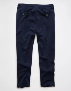 AE 24/7 Knit Pleated Pull-On Pant Rich Navy -American Eagle Fashion 1122 5164 405 b