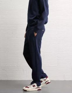 AE 24/7 Knit Pleated Pull-On Pant Rich Navy -American Eagle Fashion 1122 5164 405 d2