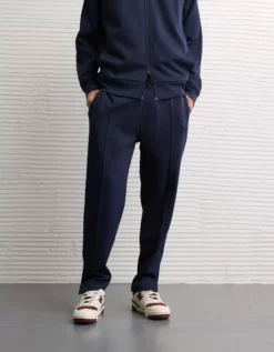 AE 24/7 Knit Pleated Pull-On Pant Rich Navy -American Eagle Fashion 1122 5164 405 os