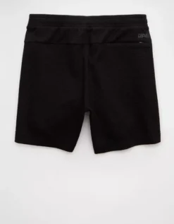 AE 24/7 Textured Fleece Jogger Short Black -American Eagle Fashion 1130 8020 001 b