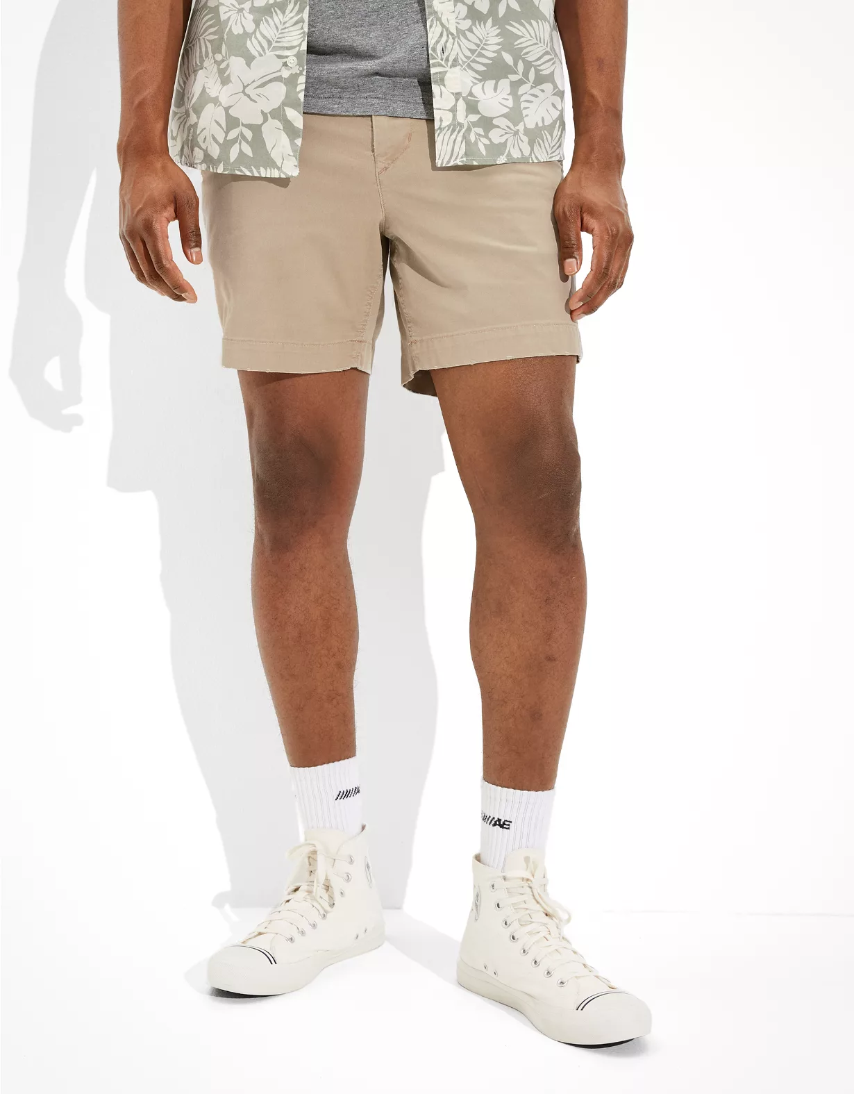 AE Flex 7" Lived-In Khaki Short 1 AE Flex 7" Lived-In Khaki Short