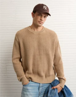 AE Fisherman Crew Neck Sweater Chocolate