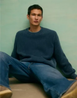 AE Fisherman Crew Neck Sweater Navy