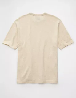 AE Slub Sweater T-Shirt Oatmeal -American Eagle Fashion 1142 1954 286 b
