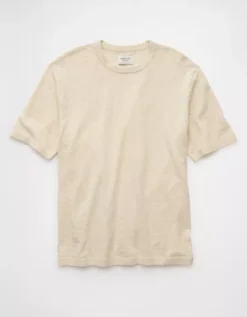 AE Slub Sweater T-Shirt Oatmeal -American Eagle Fashion 1142 1954 286 f