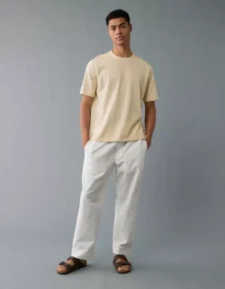 AE Slub Sweater T-Shirt Oatmeal -American Eagle Fashion 1142 1954 286 os