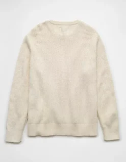 AE Lightweight Textured Sweater Frosty Cream -American Eagle Fashion 1142 2023 102 b