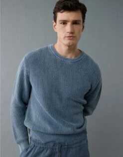 AE Lightweight Textured Sweater Blue