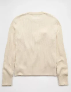 AE Fisherman Crew Neck Sweater Cream -American Eagle Fashion 1142 2217 106 b