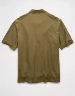 AE Weekend Button-Up Striped Sweater Polo Shirt Green -American Eagle Fashion 1148 1951 300 b