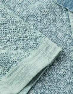 AE Weekend Jacquard Button-Up Sweater Polo Shirt Light Blue -American Eagle Fashion 1148 1991 401 d1