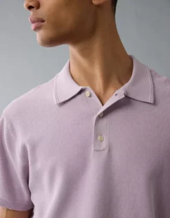 AE Weekend Washed Sweater Polo Shirt Lavender -American Eagle Fashion 1148 2007 580 l2
