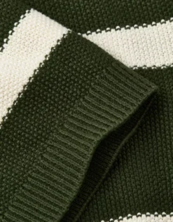 AE Weekend Pointelle Striped Sweater Polo Shirt Green Alpine -American Eagle Fashion 1148 2008 283 d1