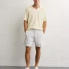 AE Weekend Cable Knit Sweater Polo Shirt Cream