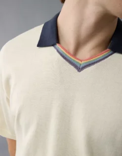 AE Pride Weekend Sweater Polo Shirt White -American Eagle Fashion 1148 2103 100 d2