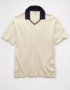 AE Pride Weekend Sweater Polo Shirt White -American Eagle Fashion 1148 2103 100 f