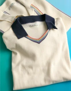 AE Pride Weekend Sweater Polo Shirt White