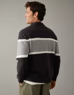 AE Long-Sleeve Striped Sweater Polo -American Eagle Fashion 1149 1797 001 ob