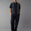 AE Pride Weekend Button-Up Sweater Polo Shirt Navy