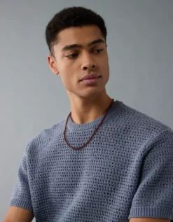 AE Open Knit Sweater T-Shirt Rich Navy -American Eagle Fashion 1149 1996 405 d2