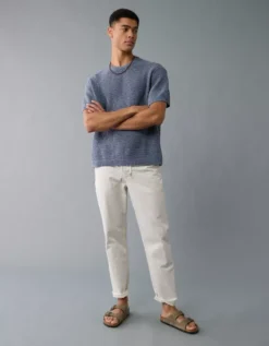 AE Open Knit Sweater T-Shirt Rich Navy -American Eagle Fashion 1149 1996 405 os