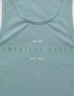 AE Logo Graphic Tank Top Teal -American Eagle Fashion 1161 4320 395 d1