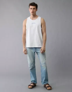 AE Graphic Tank Top White -American Eagle Fashion 1161 4502 100 os