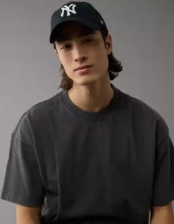 AE Boxy Sueded Jersey T-Shirt Gray -American Eagle Fashion 1164 4154 020 d2