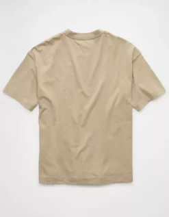 AE Boxy Sueded Jersey T-Shirt Taupe -American Eagle Fashion 1164 4154 256 b