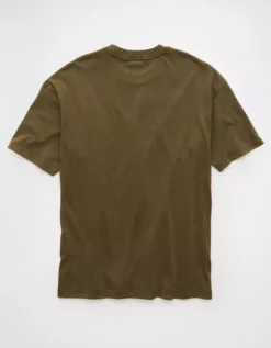 AE Boxy Sueded Jersey T-Shirt Bunker Olive -American Eagle Fashion 1164 4154 306 b