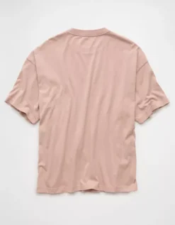 AE Boxy Sueded Jersey T-Shirt Pink -American Eagle Fashion 1164 4154 615 b