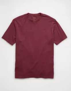 AE Logo Lived-In T-Shirt Burgundy -American Eagle Fashion 1164 4155 613 f