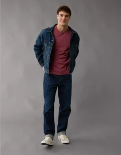 AE Logo Lived-In T-Shirt Burgundy