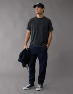 AE Logo Lived-In T-Shirt Rich Navy -American Eagle Fashion 1164 4222 405 os