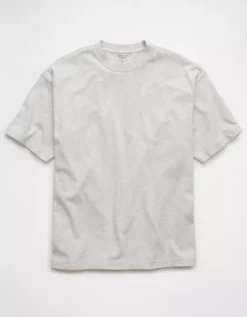 AE Boxy Sueded Jersey T-Shirt Heather Gray -American Eagle Fashion 1164 4388 006 f