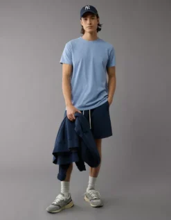 AE Lived-In Slim T-Shirt Blue -American Eagle Fashion 1164 4440 400 os