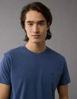 AE Lived-In Slim Fit T-Shirt Navy -American Eagle Fashion 1164 4440 410 d2
