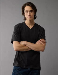 AE Lived-In V-Neck T-Shirt Black