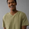 AE Lived-In V-Neck T-Shirt Olive
