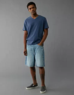 AE Lived-In V-Neck T-Shirt Navy -American Eagle Fashion 1164 4463 410 os