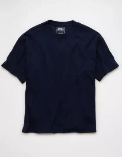 AE 24/7 Boxy Thermal T-Shirt Blue -American Eagle Fashion 1164 4585 400 f