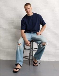 AE 24/7 Boxy Thermal T-Shirt Blue