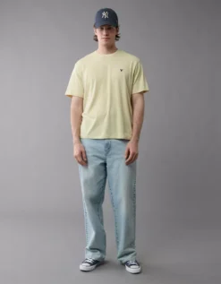 AE Lightweight Icon T-Shirt Cream -American Eagle Fashion 1164 4821 106 os