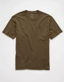 AE Lightweight Icon T-Shirt Bunker Olive -American Eagle Fashion 1164 4821 306 f