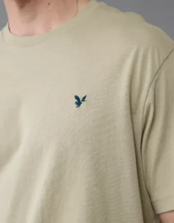 AE Lightweight Icon T-Shirt Olive -American Eagle Fashion 1164 4821 309 os