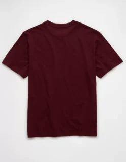 AE Lightweight Icon T-Shirt Deep Burgundy -American Eagle Fashion 1164 4821 604 b