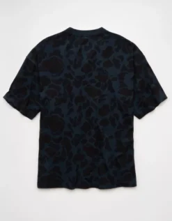 AE Boxy Sueded Camo Jersey T-Shirt Navy -American Eagle Fashion 1164 4828 410 b