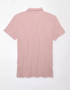AE Lived-In Jersey Polo Shirt Pink -American Eagle Fashion 1165 3727 615 b
