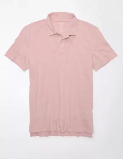 AE Lived-In Jersey Polo Shirt Pink -American Eagle Fashion 1165 3727 615 f