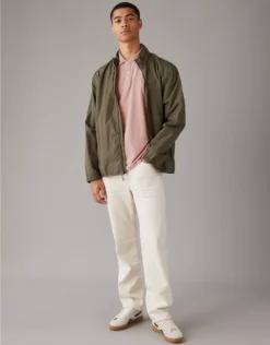 AE Lived-In Jersey Polo Shirt Pink